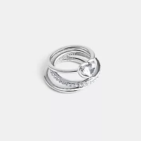 Halo Heart Ring Set