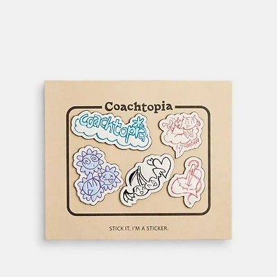 Sticker Set In Upcrafted Leather