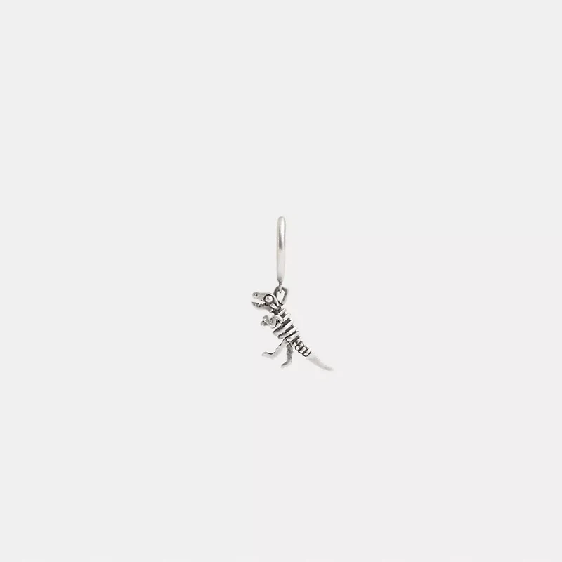 Sterling Silver Skeletal Rexy Huggie Earring