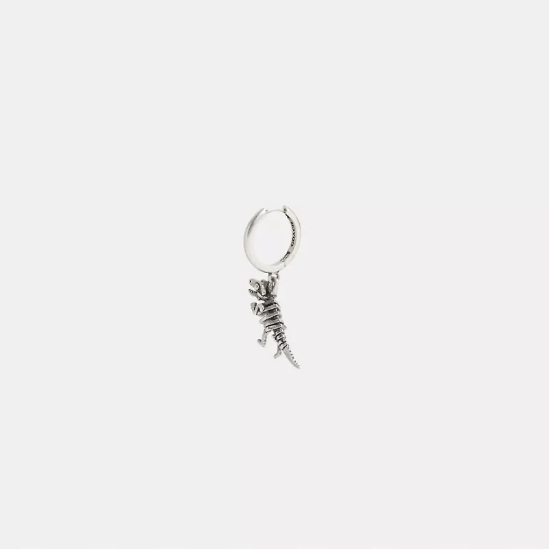 Sterling Silver Skeletal Rexy Huggie Earring
