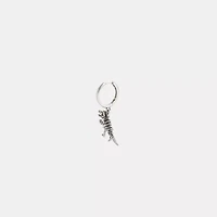 Sterling Silver Skeletal Rexy Huggie Earring