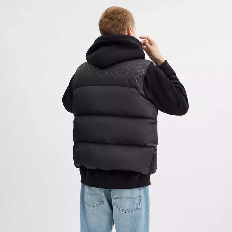 Down Puffer Vest In Recycled Polyester