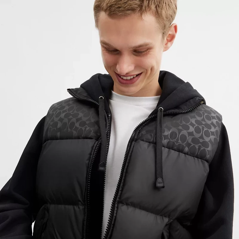 Down Puffer Vest In Recycled Polyester