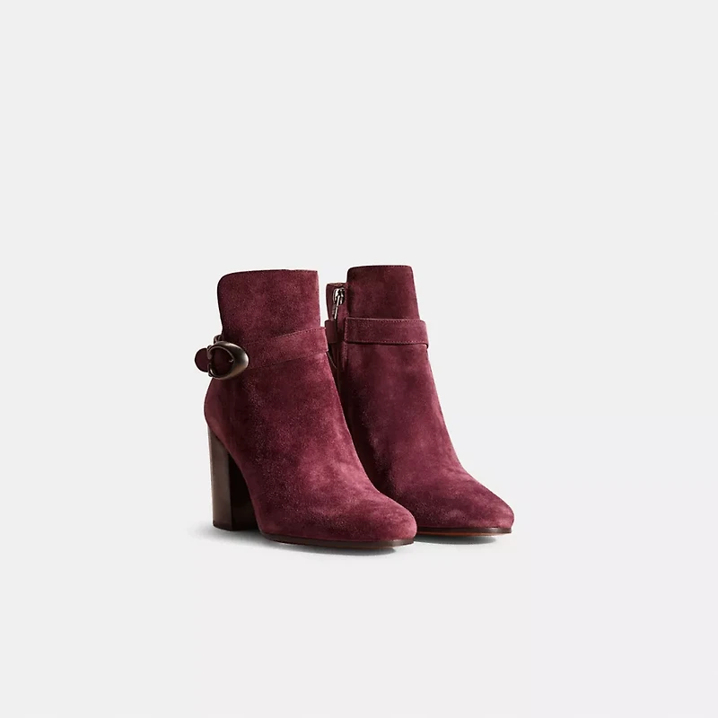 Restored Delaney Signature Buckle Heel Bootie