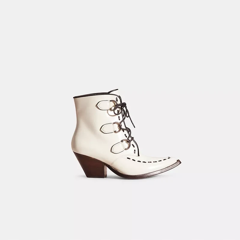 Restored Lace Up Chain Bootie