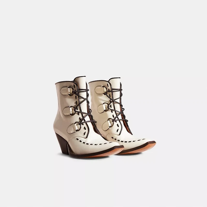 Restored Lace Up Chain Bootie