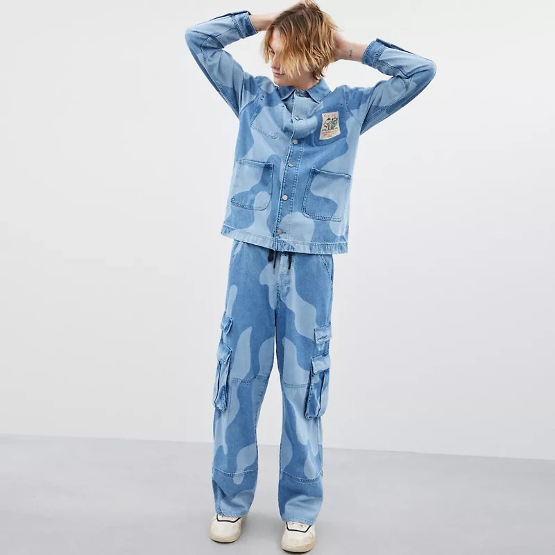 Cargo Pants With Wavy Wash