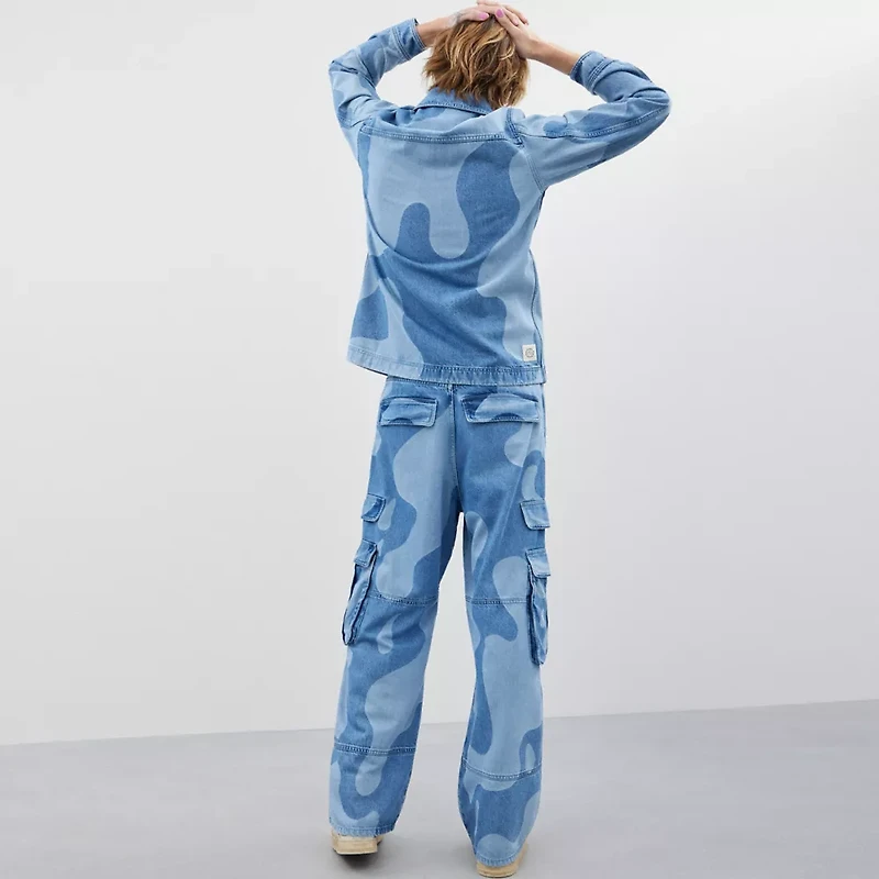 Cargo Pants With Wavy Wash