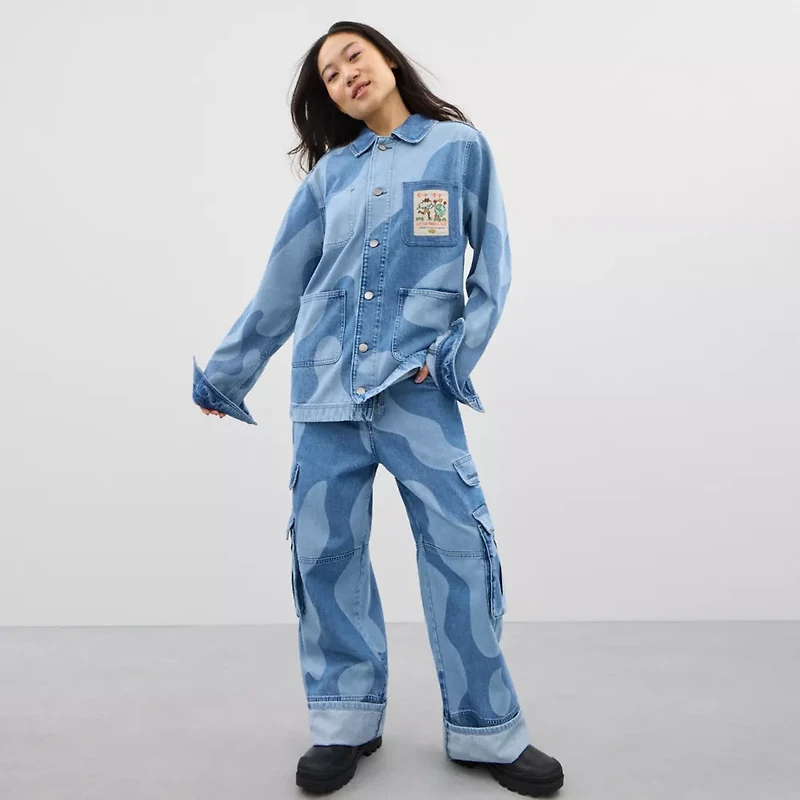 Cargo Pants With Wavy Wash