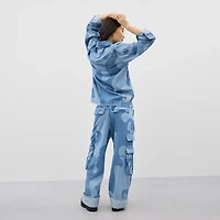 Cargo Pants With Wavy Wash