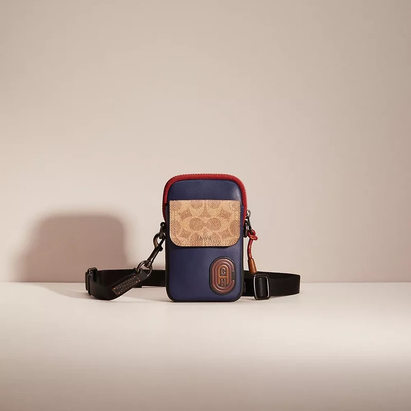 Restored Pacer Convertible Pouch In Colorblock Signature Canvas With Coach Patch