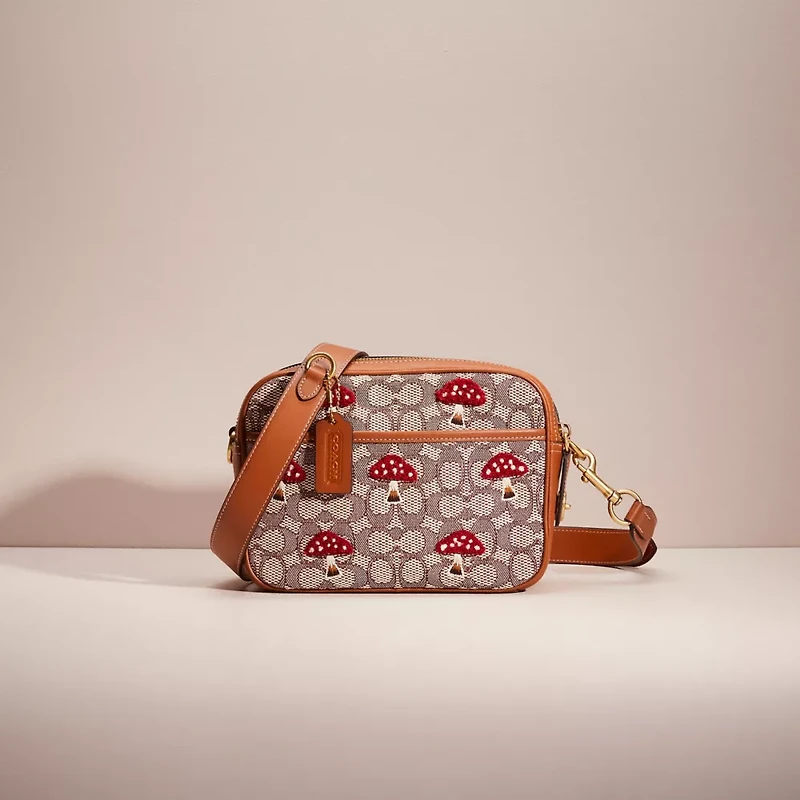 Restored Flight Bag In Signature Textile Jacquard With Mushroom Motif Embroidery