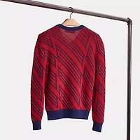 Restored Jacquard V Neck Sweater
