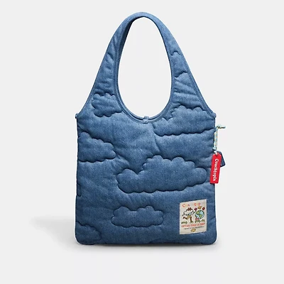 Flat Tote With Cloud Quilting