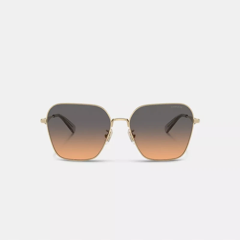 C Hardware Metal Oversized Square Sunglasses