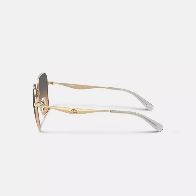 C Hardware Metal Oversized Square Sunglasses