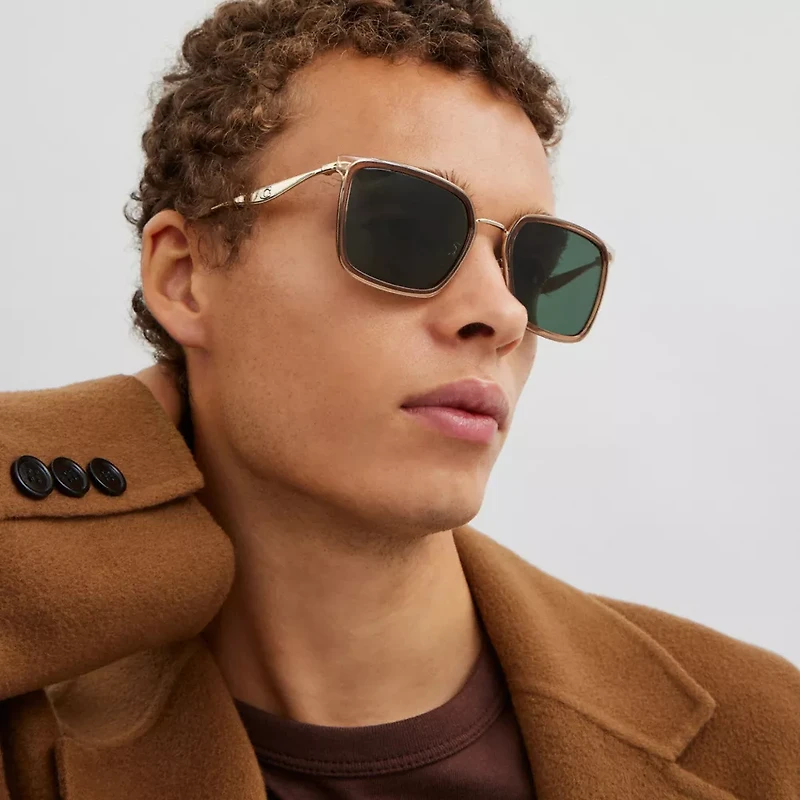 C Hardware Metal Square Sunglasses