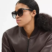 Embedded C Rounded Square Sunglasses