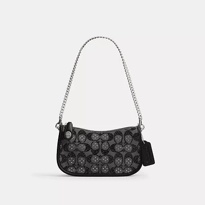 Swinger Bag 20 With Chain In Crystal Signature Jacquard