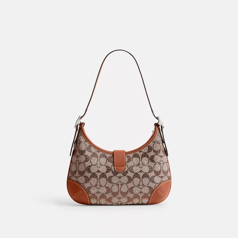 Hamptons Hobo Bag In Crystal Signature Jacquard