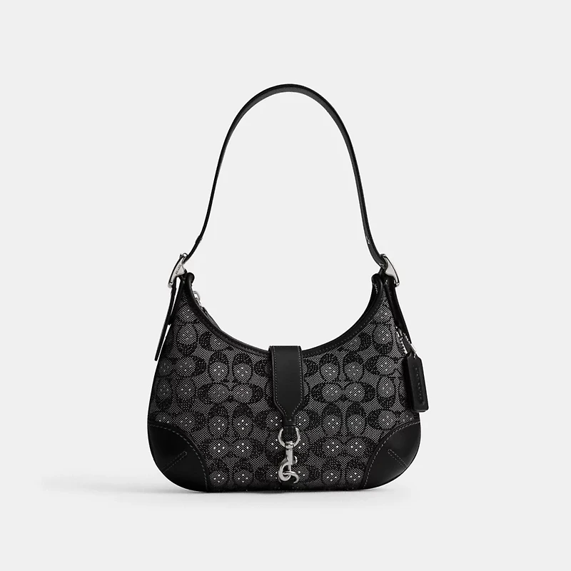 Hamptons Hobo Bag In Crystal Signature Jacquard
