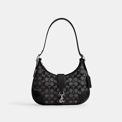 Hamptons Hobo Bag In Crystal Signature Jacquard
