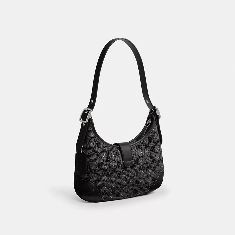 Hamptons Hobo Bag In Crystal Signature Jacquard
