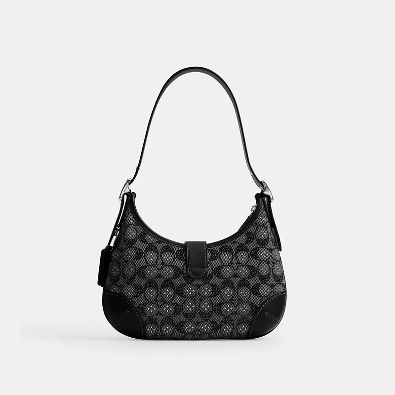 Hamptons Hobo Bag In Crystal Signature Jacquard