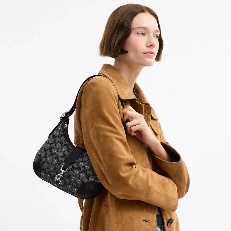 Hamptons Hobo Bag In Crystal Signature Jacquard