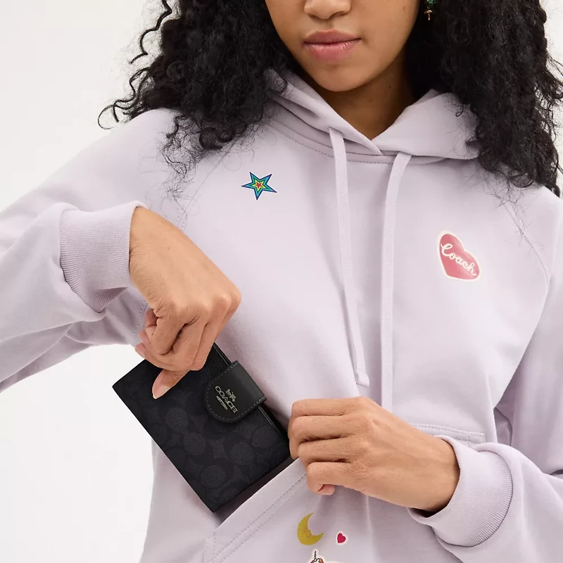 Medium Corner Zip Wallet Signature Canvas