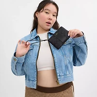 Corner Zip Wristlet Signature Canvas With Stripe