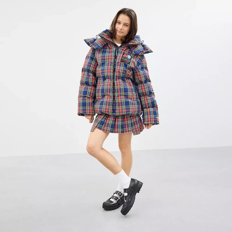 Coachtopia Loop Puffer Jacket With Plaid Quilting