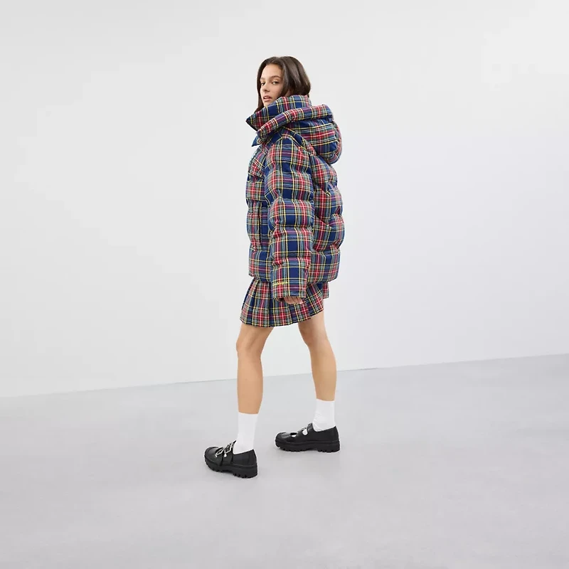 Coachtopia Loop Puffer Jacket With Plaid Quilting