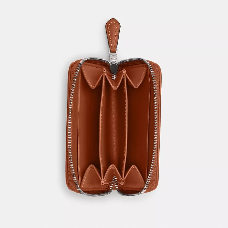 Essential Small Zip Around Card Case In Crystal Signature Jacquard