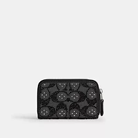 Essential Small Zip Around Card Case Crystal Signature Jacquard