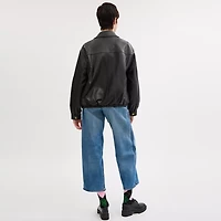 Heritage C Plaque Oversized Leather Jacket