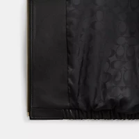 Heritage C Plaque Oversized Leather Jacket