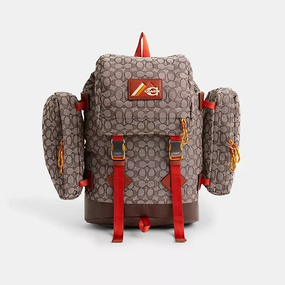 Restored Utility Backpack In Signature Jacquard