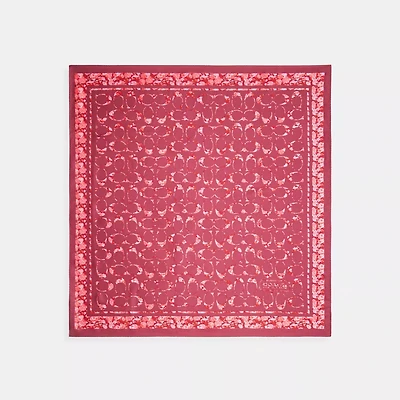 Signature Rose Meadow Print Silk Square Scarf