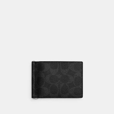 Slim Money Clip Billfold Wallet Signature Canvas