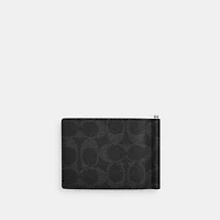 Slim Money Clip Billfold Wallet Signature Canvas
