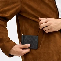 Slim Money Clip Billfold Wallet Signature Canvas