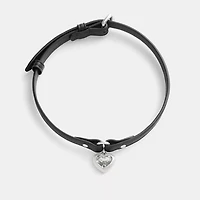 Heart Charm Leather Choker 