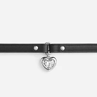 Heart Charm Leather Choker 