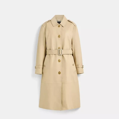 Restored Lightweight Leather Trench Coat