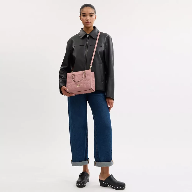 Maggie Small Tote Bag In Signature Leather