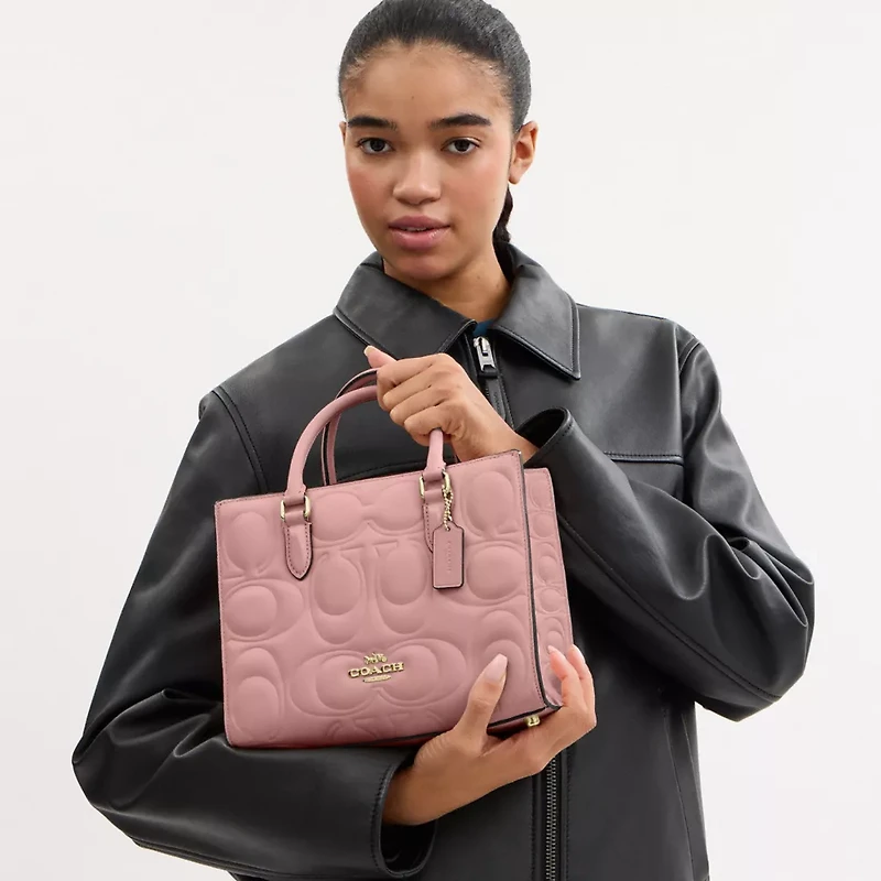 Maggie Small Tote Bag In Signature Leather