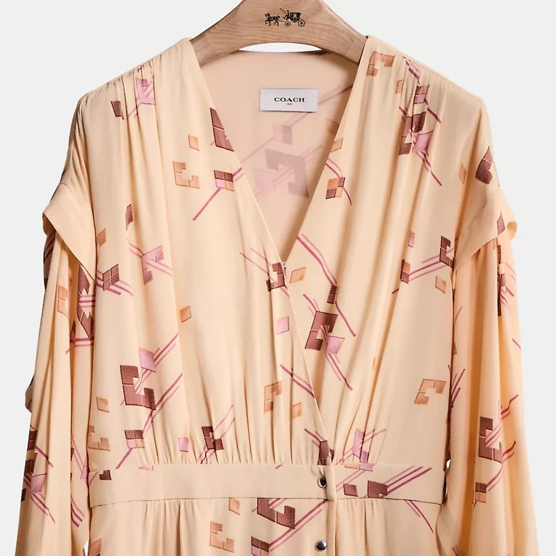 Restored Crepe Draped Midi Dress