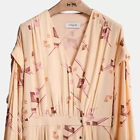 Restored Crepe Draped Midi Dress