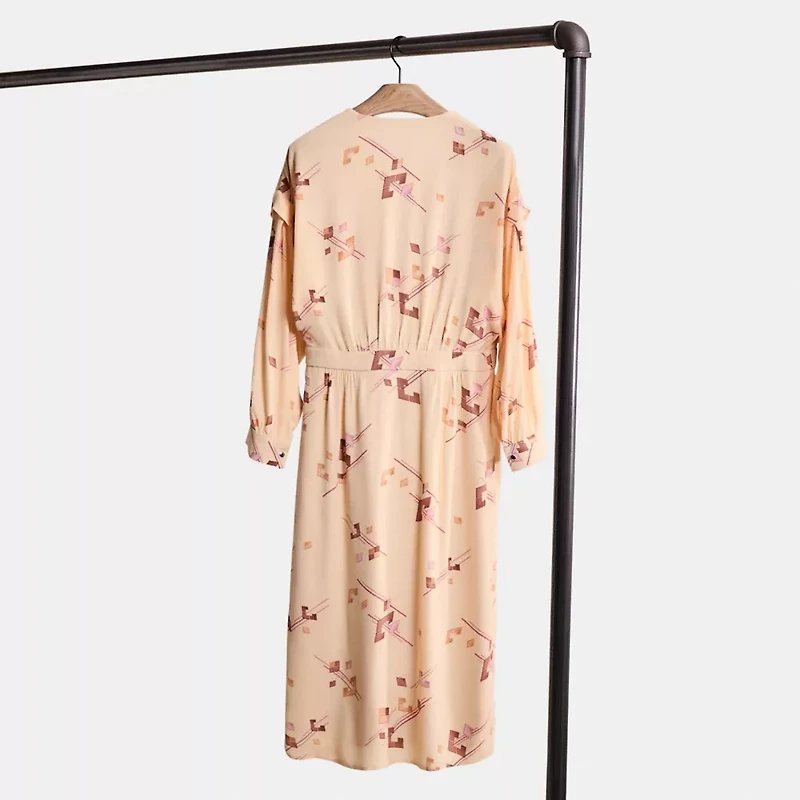 Restored Crepe Draped Midi Dress